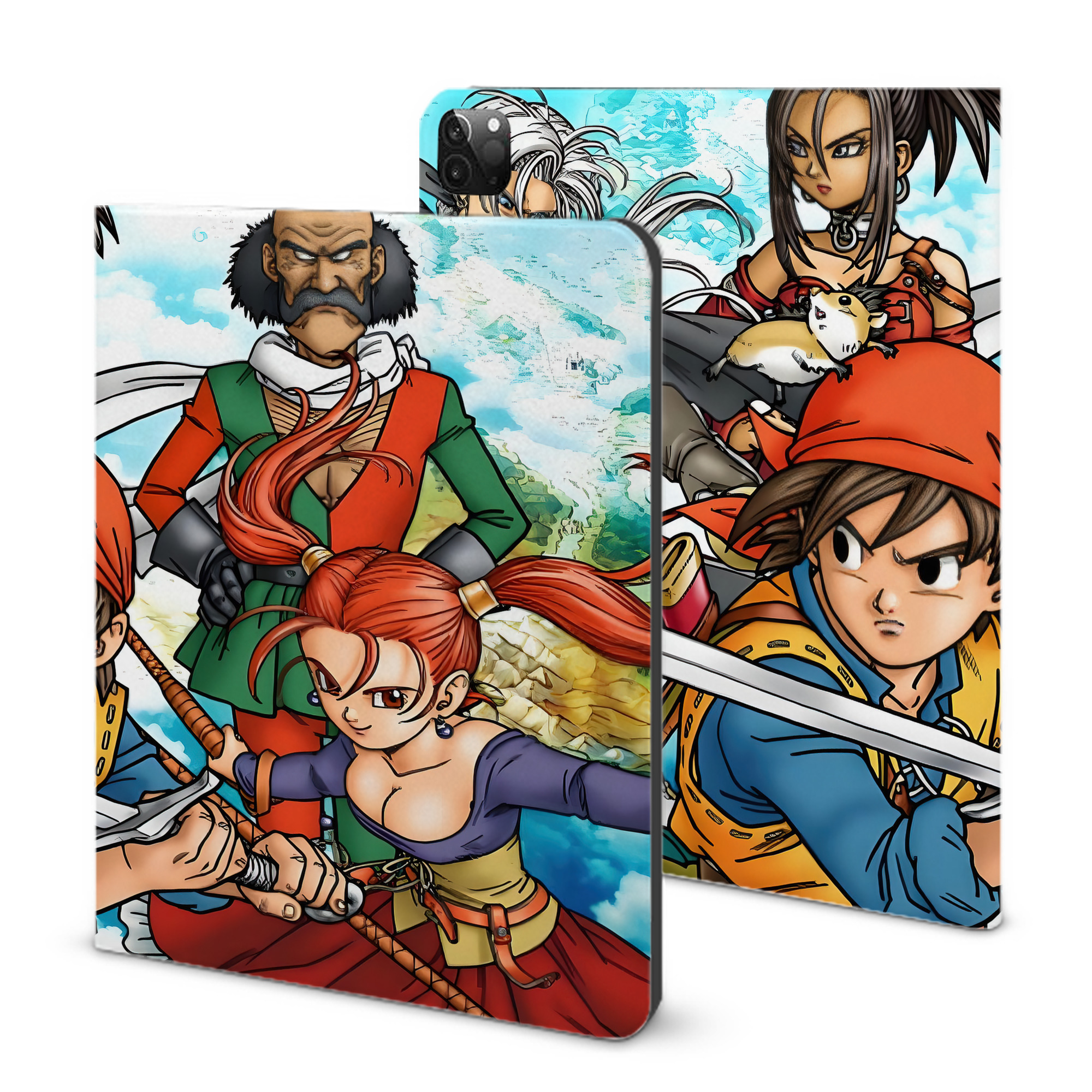 （画像用） ドラゴンクエスト Doragon Kuesuto Dragon Quest IPadケース ペンホルダー付き ブックスタイルデザイン